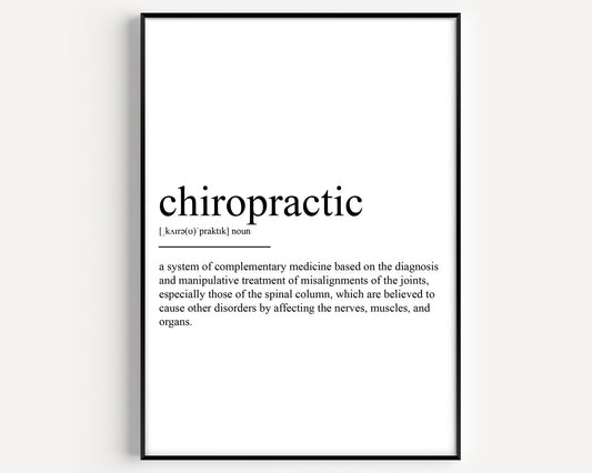 Chiropractic Definition Print - Magic Posters