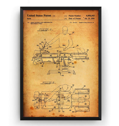 Chiropractic Treatment Table 1989 Patent Print - Magic Posters