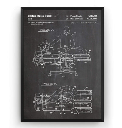 Chiropractic Treatment Table 1989 Patent Print - Magic Posters
