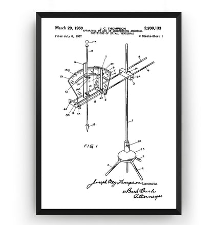 Chiropractic Treatment Table Apparatus 1960 Patent Print - Magic Posters