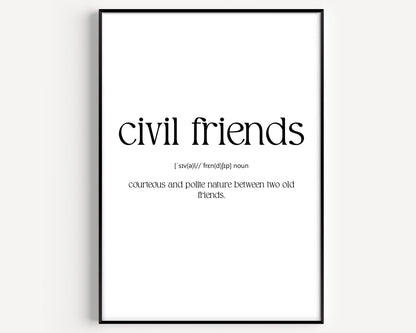 Civil Friends Definition Print - Magic Posters