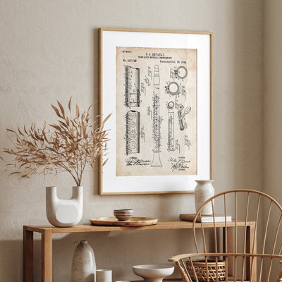 Clarinet 1894 Patent Print - Magic Posters
