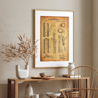 Clarinet 1894 Patent Print - Magic Posters
