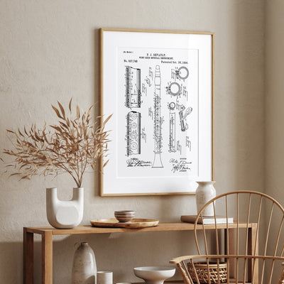 Clarinet 1894 Patent Print - Magic Posters