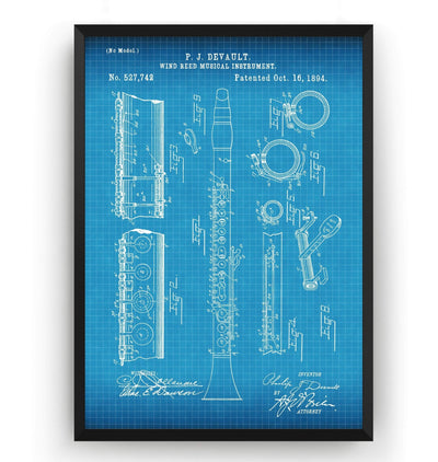 Clarinet 1894 Patent Print - Magic Posters