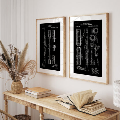 Clarinet Set Of 2 Patent Prints - Magic Posters