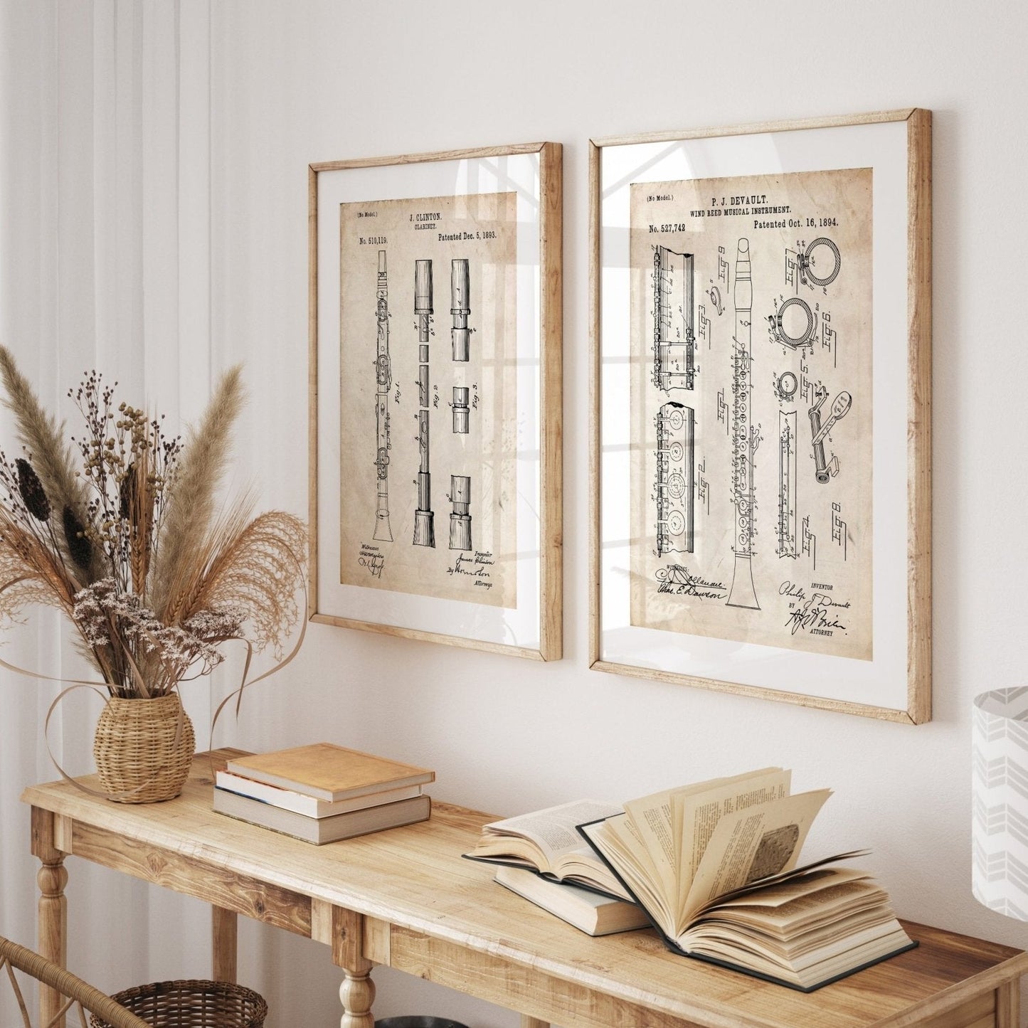 Clarinet Set Of 2 Patent Prints - Magic Posters