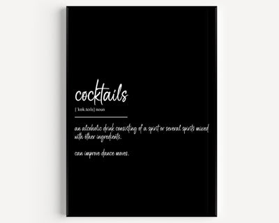 Cocktails Definition Print - Magic Posters