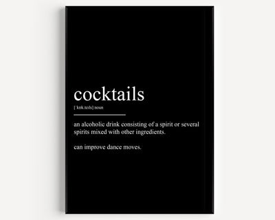 Cocktails Definition Print - Magic Posters