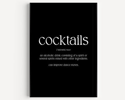 Cocktails Definition Print - Magic Posters