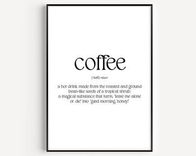 Coffee Definition Print - Magic Posters
