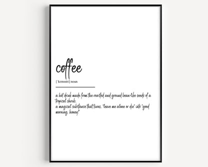 Coffee Definition Print - Magic Posters