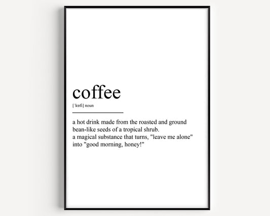 Coffee Definition Print V2 - Magic Posters