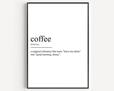 Coffee Definition Print V3 - Magic Posters