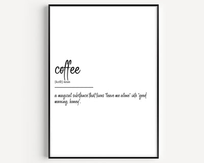 Coffee Definition Print V3 - Magic Posters