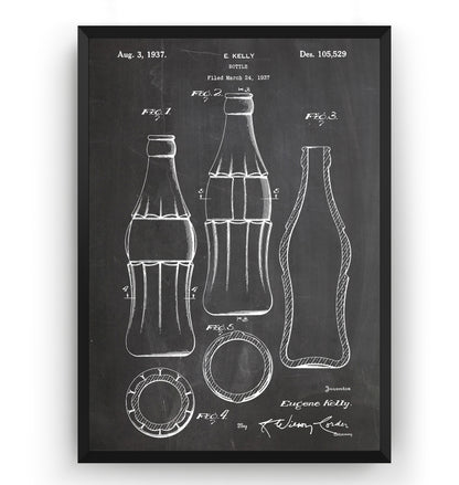 Coke Bottle 1937 Patent Print - Magic Posters