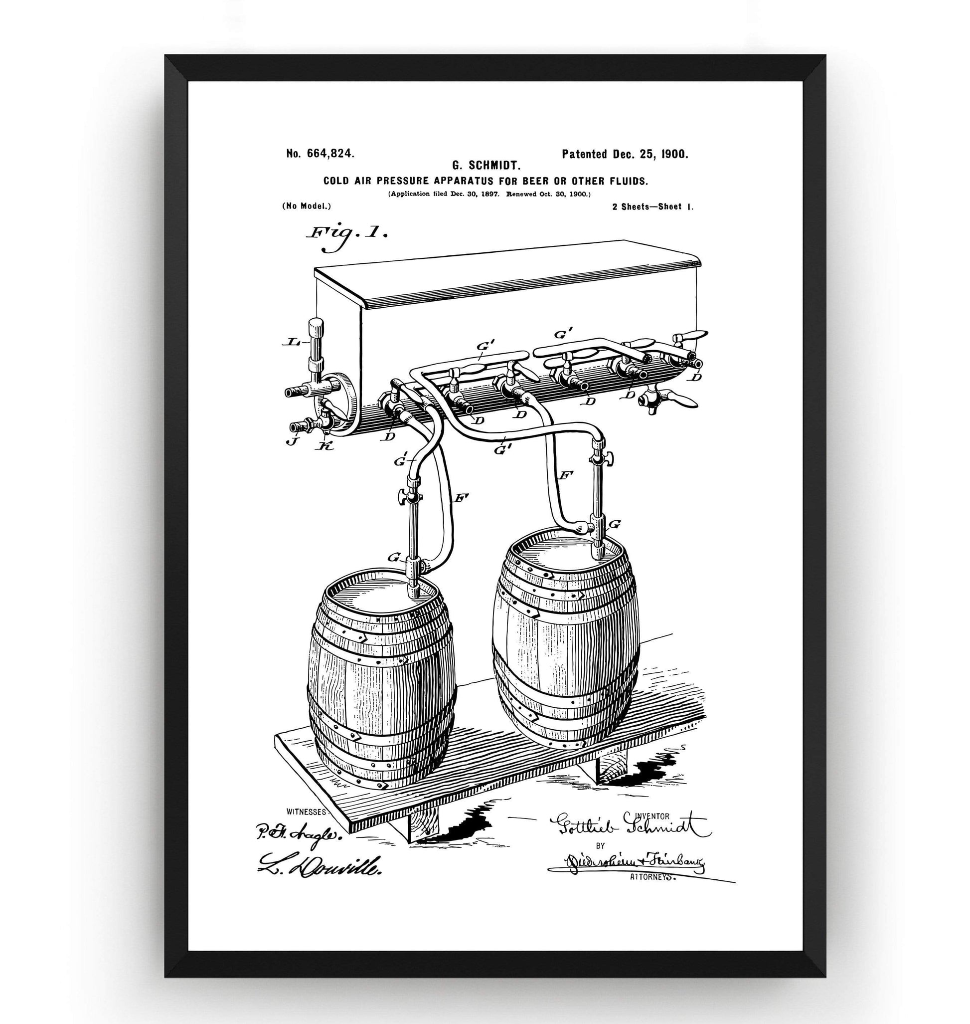 Cold Air Pressure Apparatus For Beer Brewing Patent Print - Magic Posters