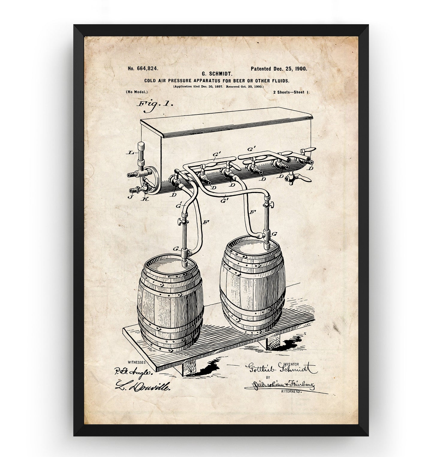 Cold Air Pressure Apparatus For Beer Brewing Patent Print - Magic Posters