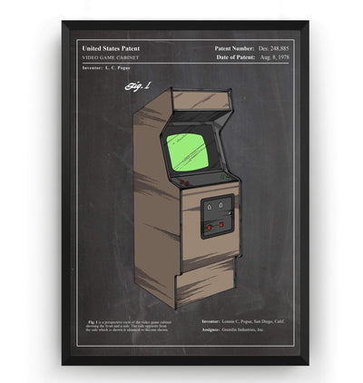 Colourised Arcade Machine Patent Print - Magic Posters