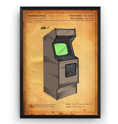 Colourised Arcade Machine Patent Print - Magic Posters