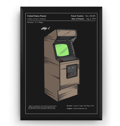 Colourised Arcade Machine Patent Print - Magic Posters