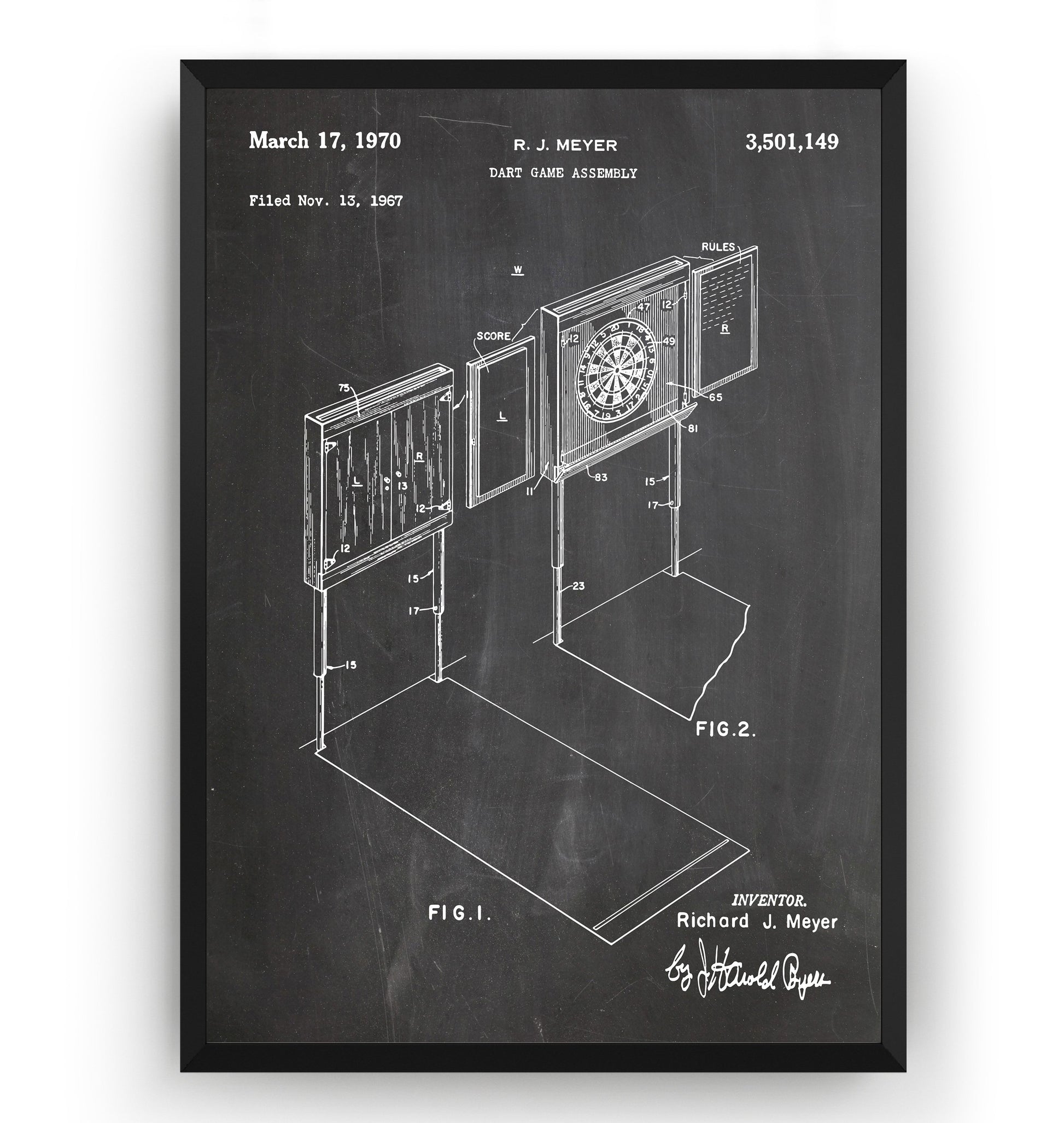 Dartboard 1970 Patent Print - Magic Posters