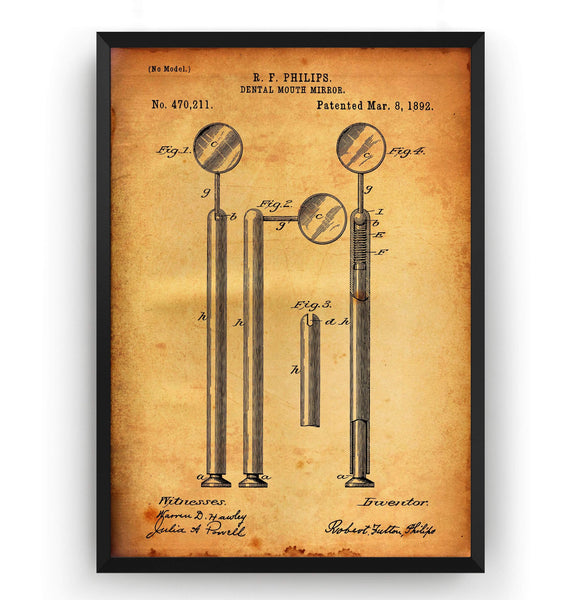 Dental Mouth Mirror 1892 Patent Print - Magic Posters