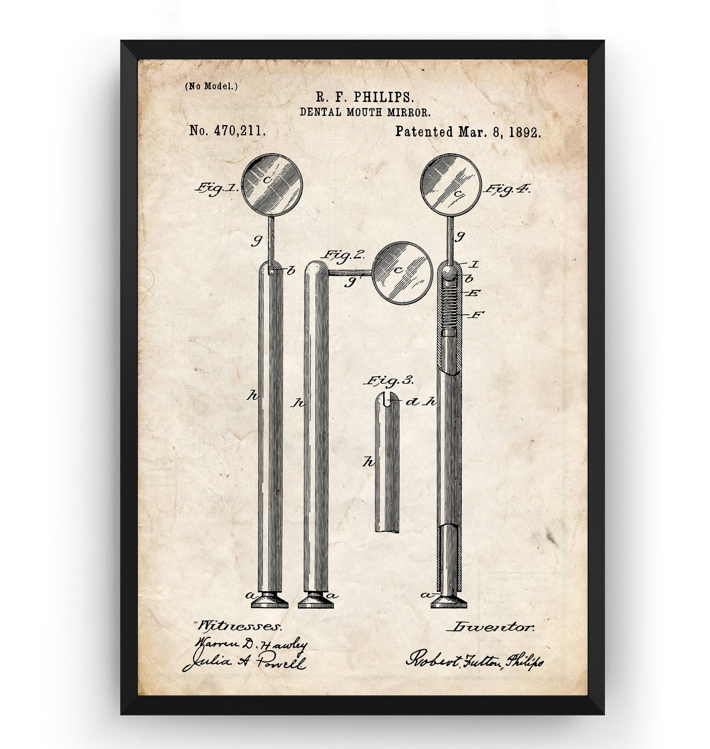 Dental Mouth Mirror 1892 Patent Print - Magic Posters