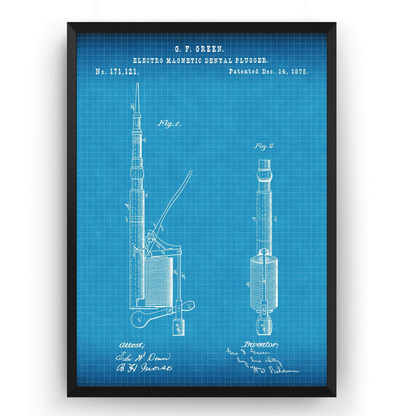Dentist Drill 1875 Patent Print - Magic Posters