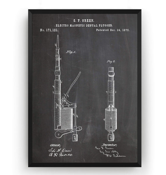 Dentist Drill 1875 Patent Print - Magic Posters