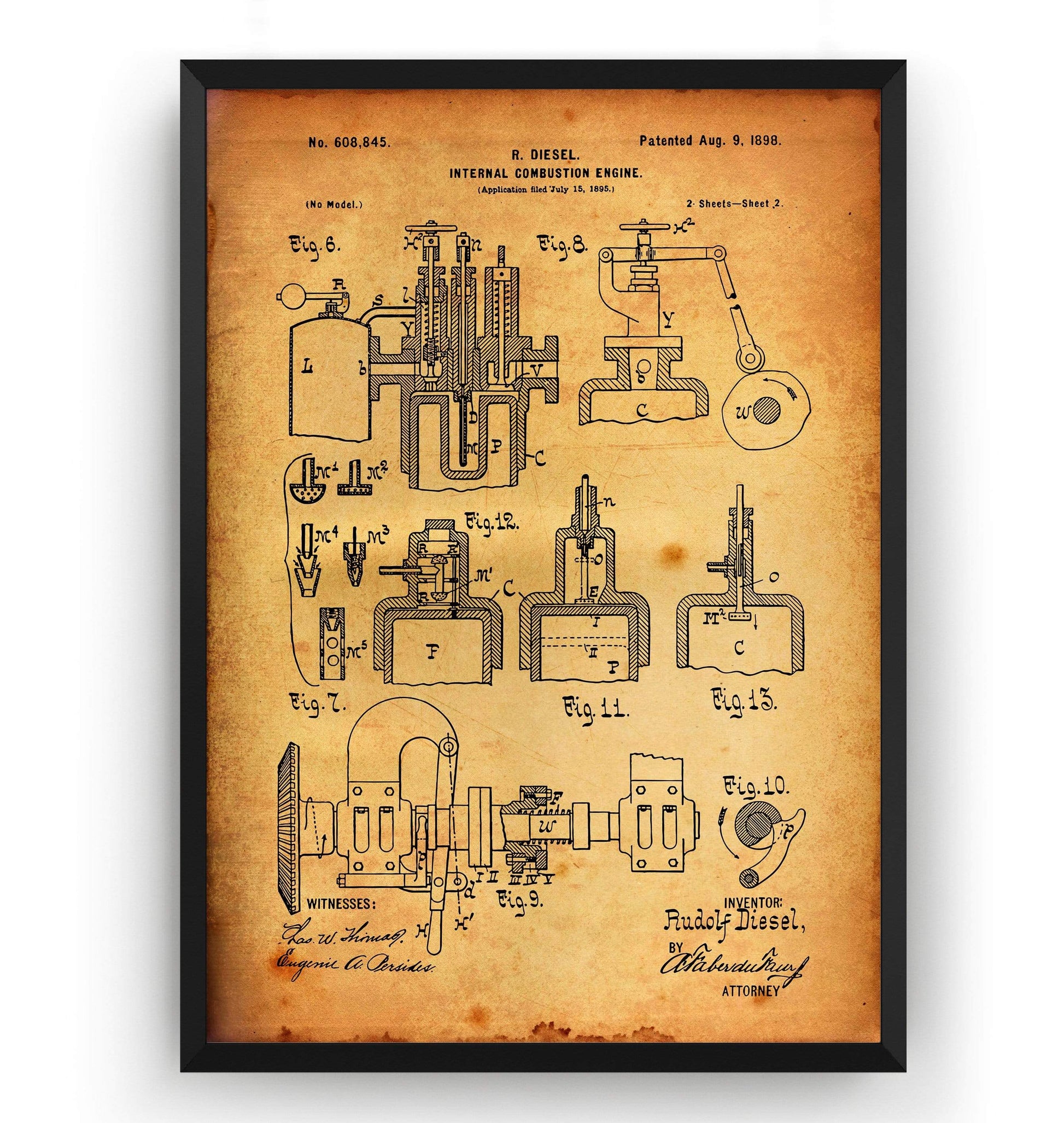 Diesel Combustion Engine Page 2 Patent Print - Magic Posters