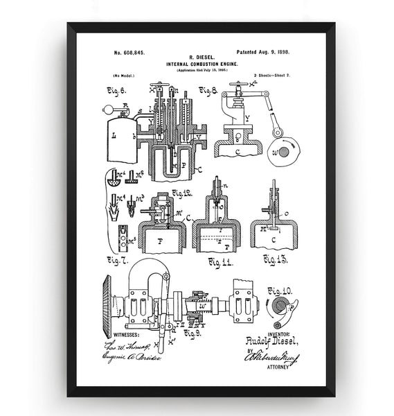 Diesel Combustion Engine Page 2 Patent Print - Magic Posters