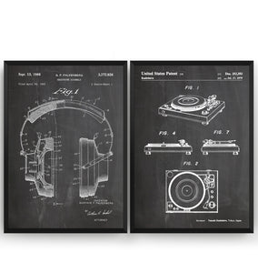DJ Audio Set Of 2 Patent Prints - Magic Posters