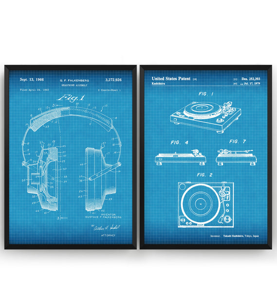DJ Audio Set Of 2 Patent Prints - Magic Posters