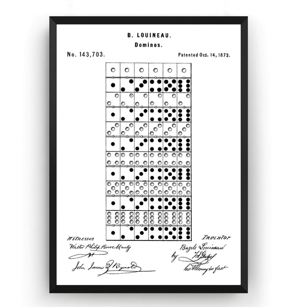 Dominoes 1873 Patent Print - Magic Posters