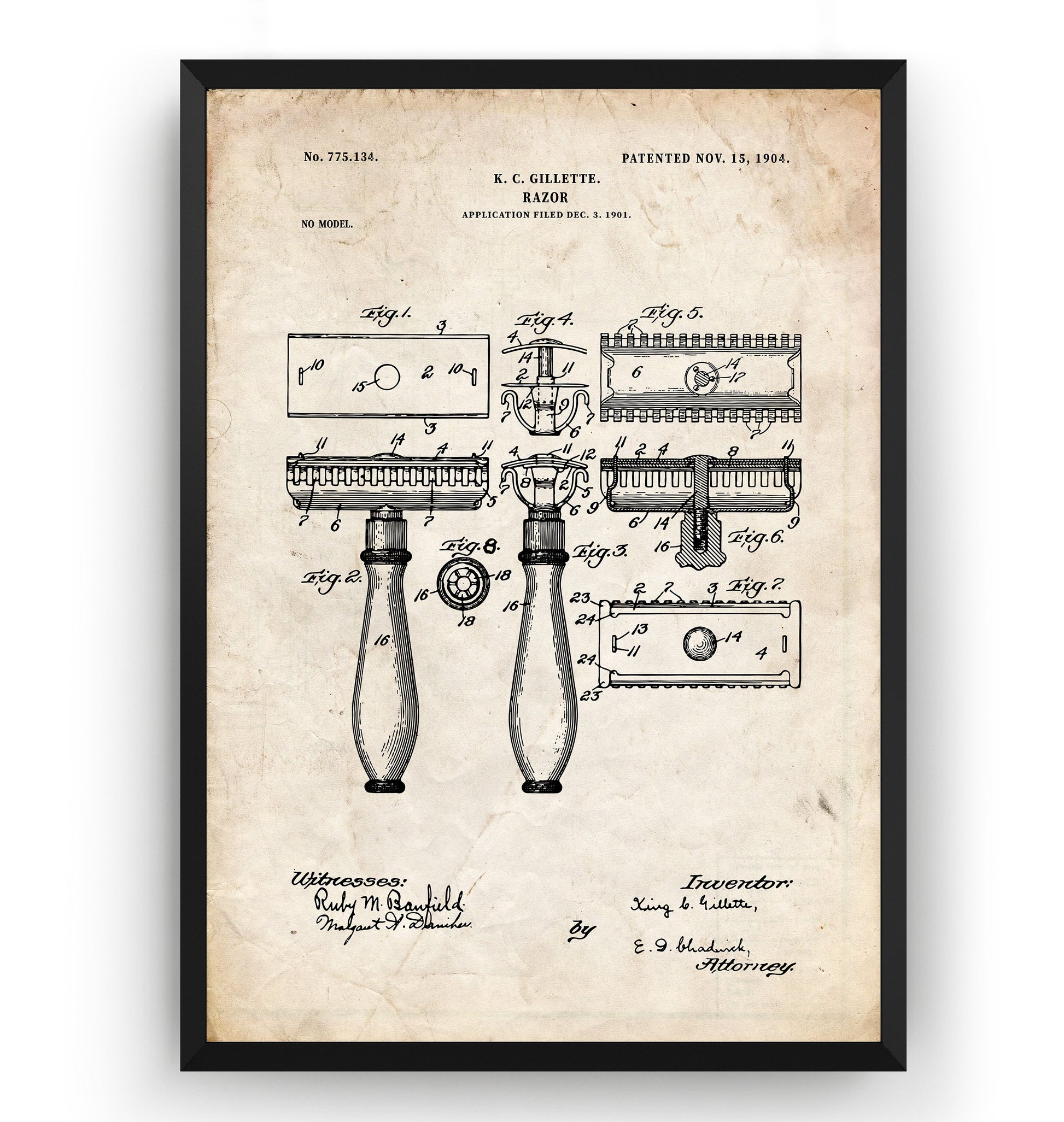 Double Edge Razor Patent Print - Magic Posters