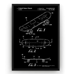 Double Kick Skateboard Patent Print - Magic Posters