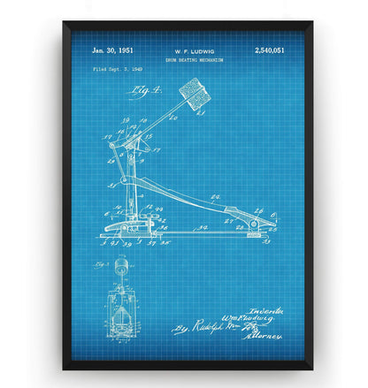 Drum Kick Pedal Patent Print - Magic Posters