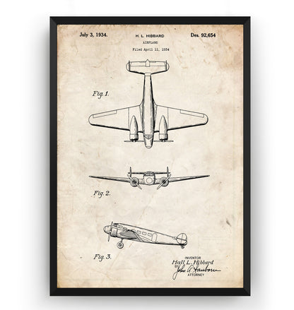 Electra Airplane Patent Print - Magic Posters