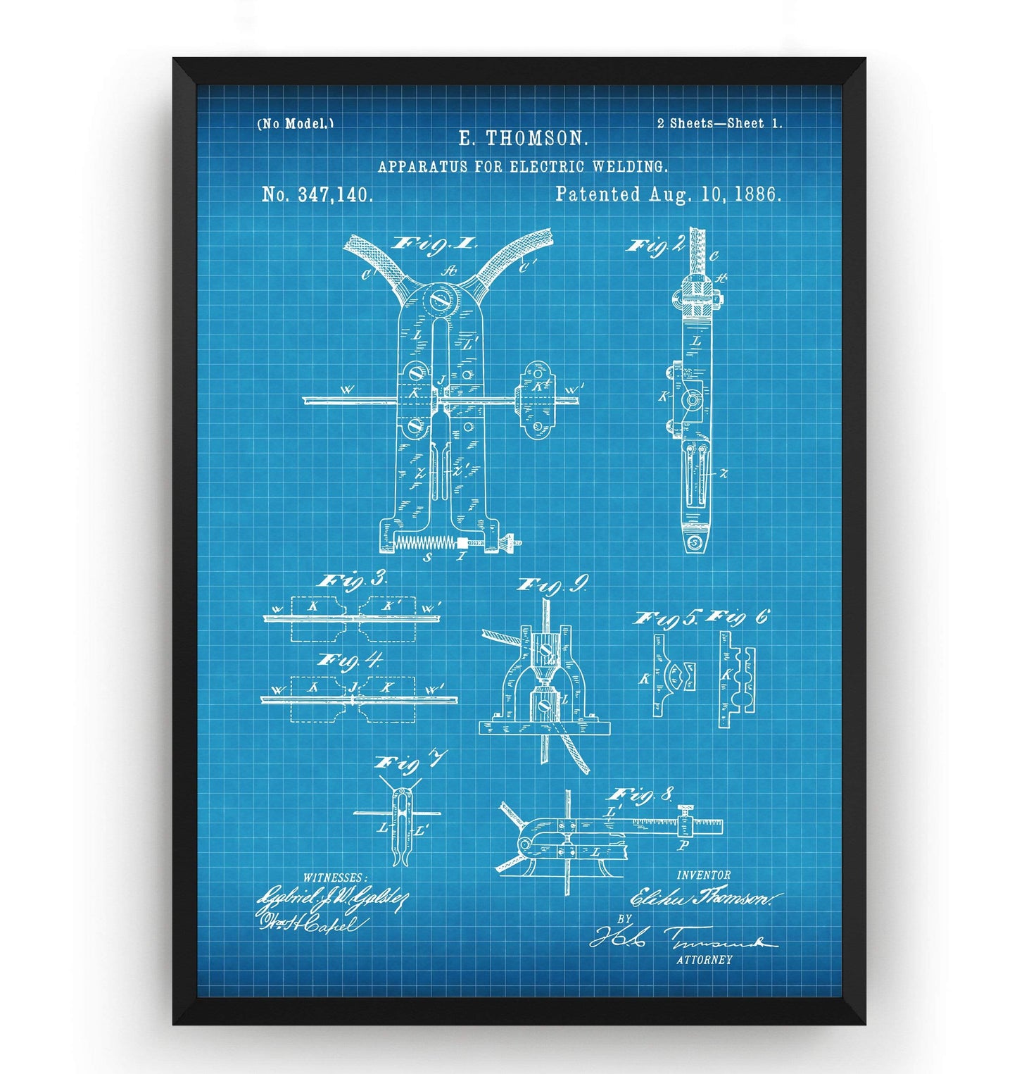 Electric Welding Machine 1886 Patent Print - Magic Posters