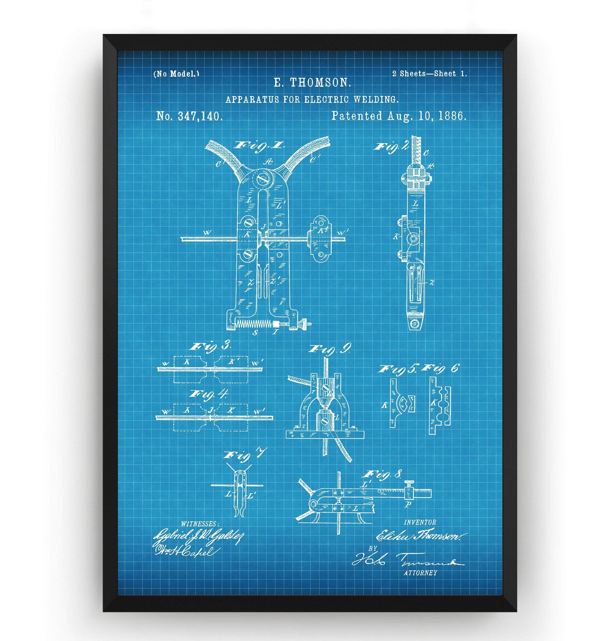 Electric Welding Machine 1886 Patent Print - Magic Posters