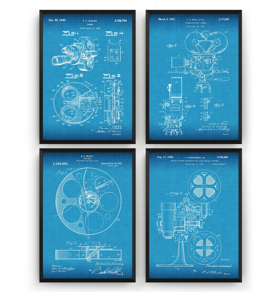 Film And Movie Making Set Of 4 Patent Prints - Magic Posters