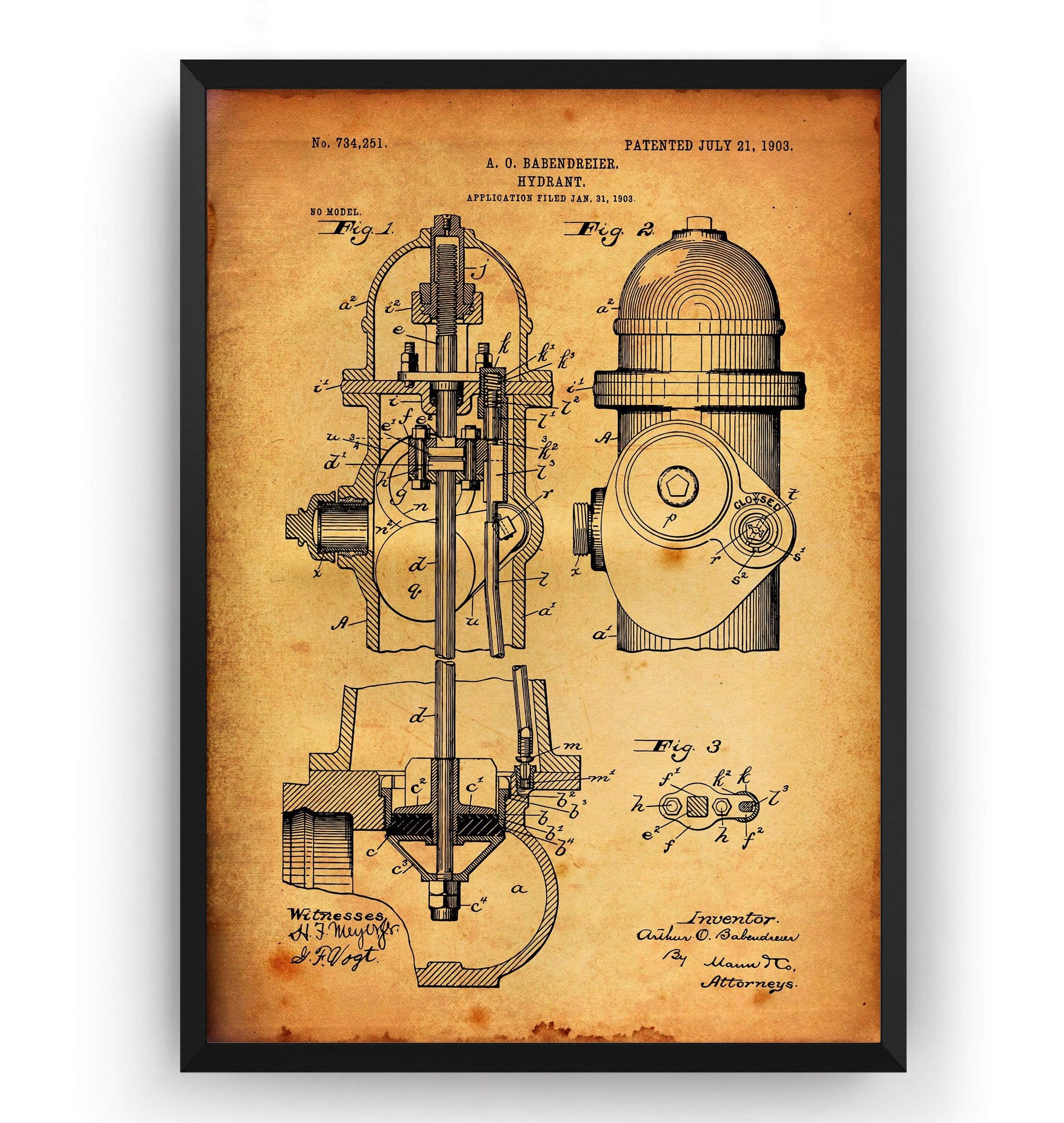 Fire Hydrant Patent Print - Magic Posters