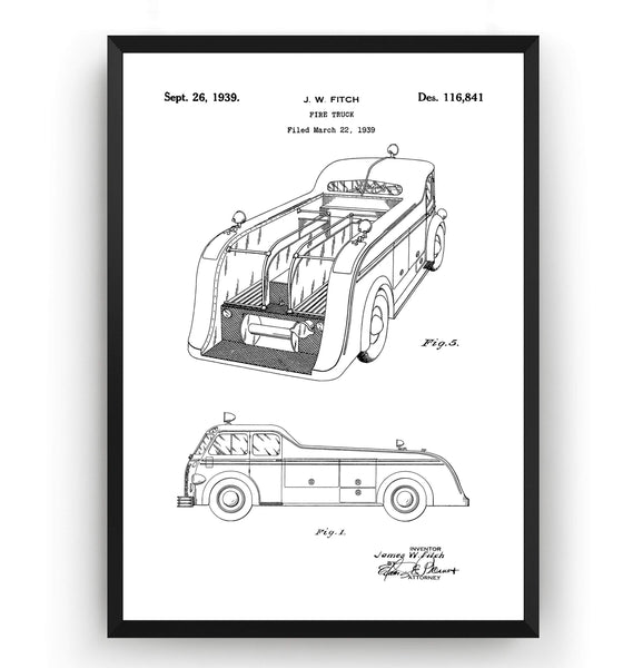 Fire Truck Patent Print - Magic Posters