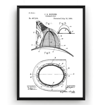 Firefighter Helmet Patent Print - Magic Posters