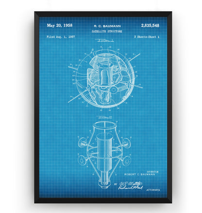 First American Satellite 1958 Patent Print - Magic Posters
