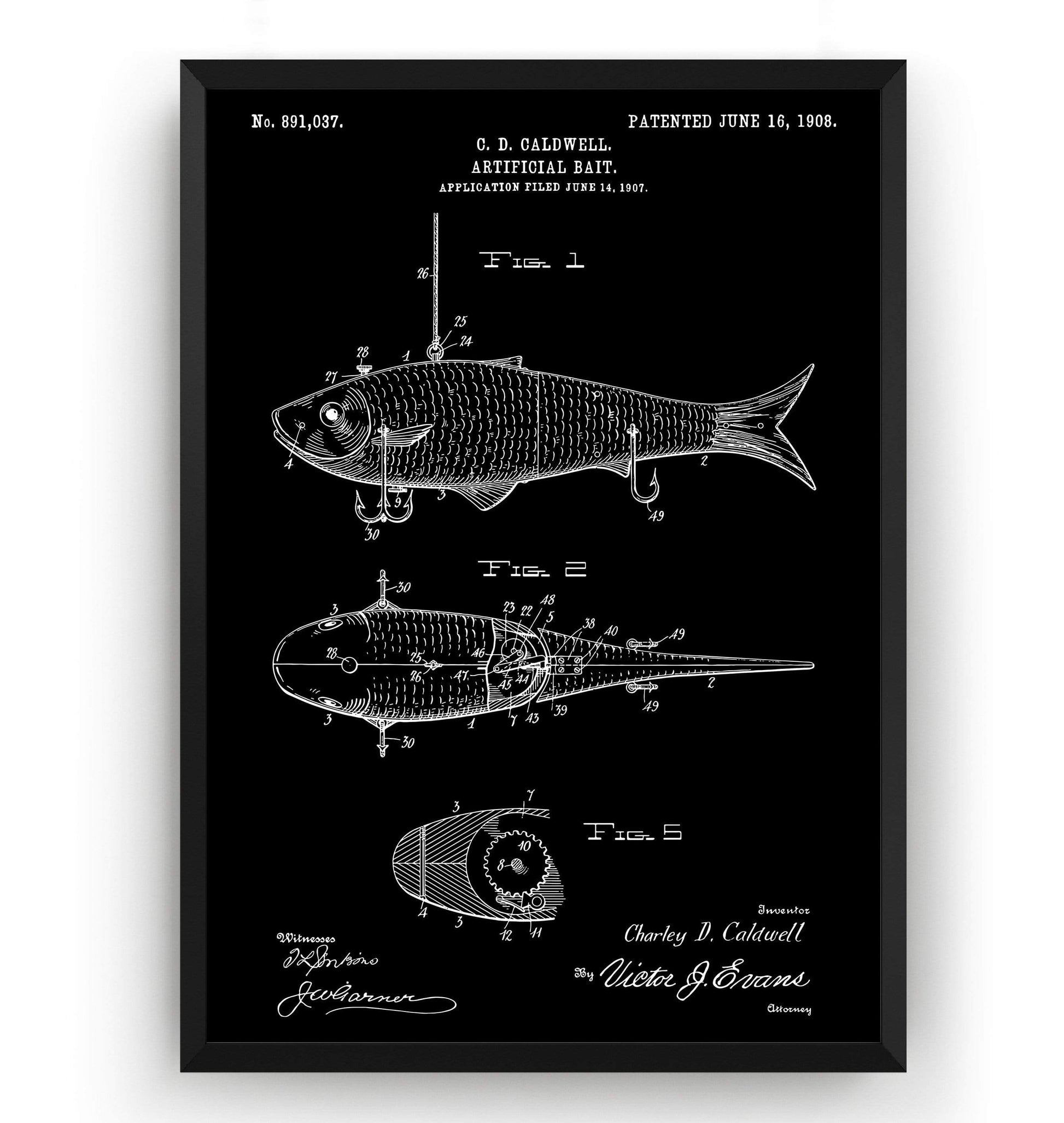 Fishing Artificial Bait Patent Print - Magic Posters