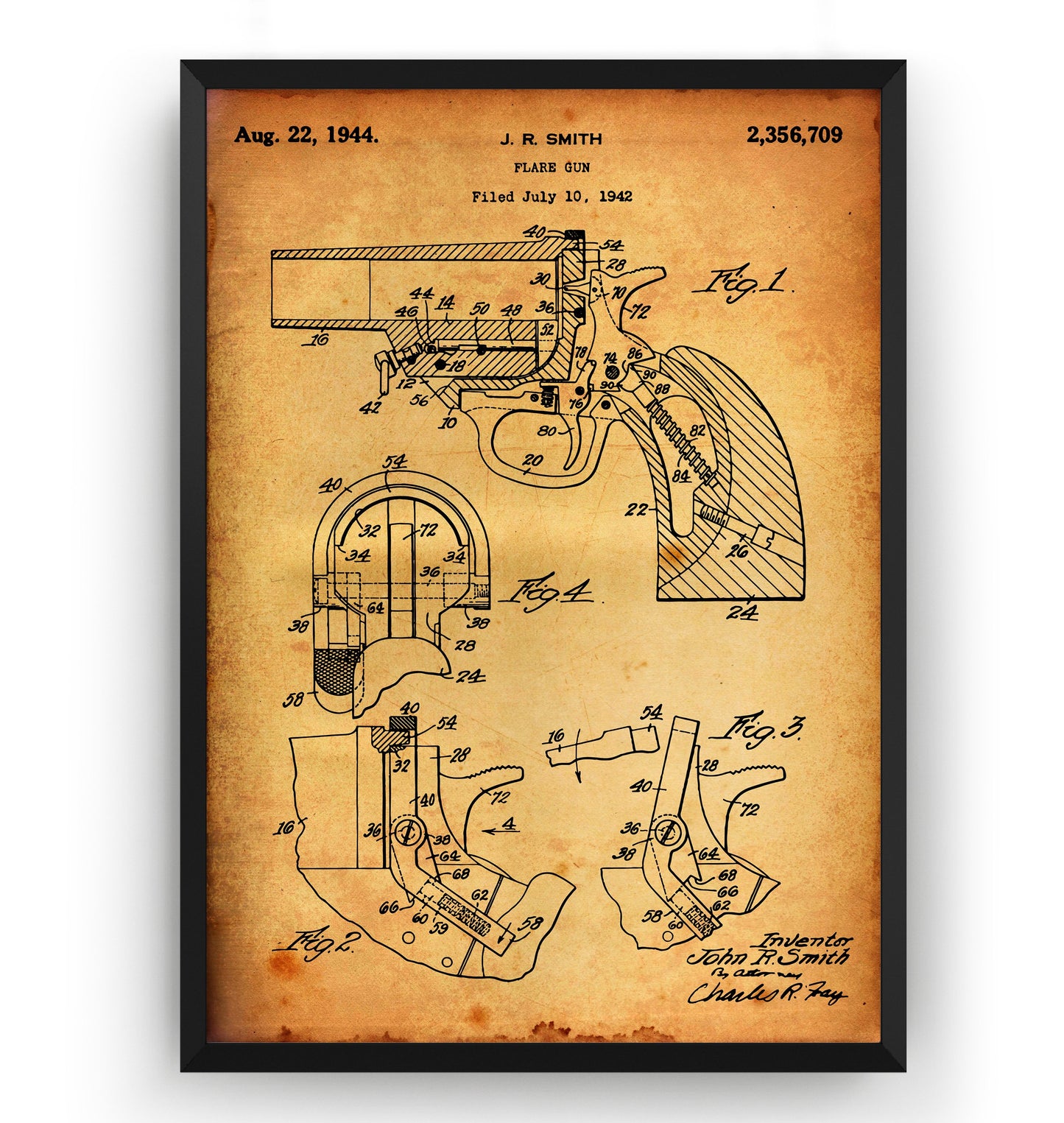 Flare Gun 1942 Patent Print - Magic Posters