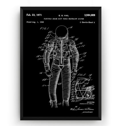 Flexible Space Suit 1971 Patent Print - Magic Posters