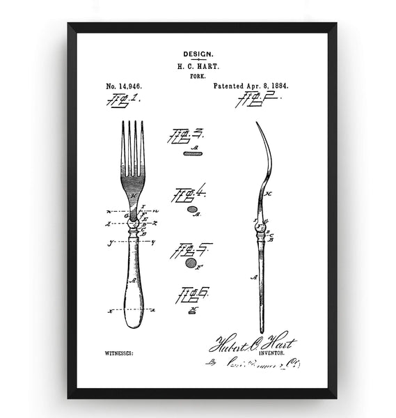 Fork 1884 Patent Print - Magic Posters